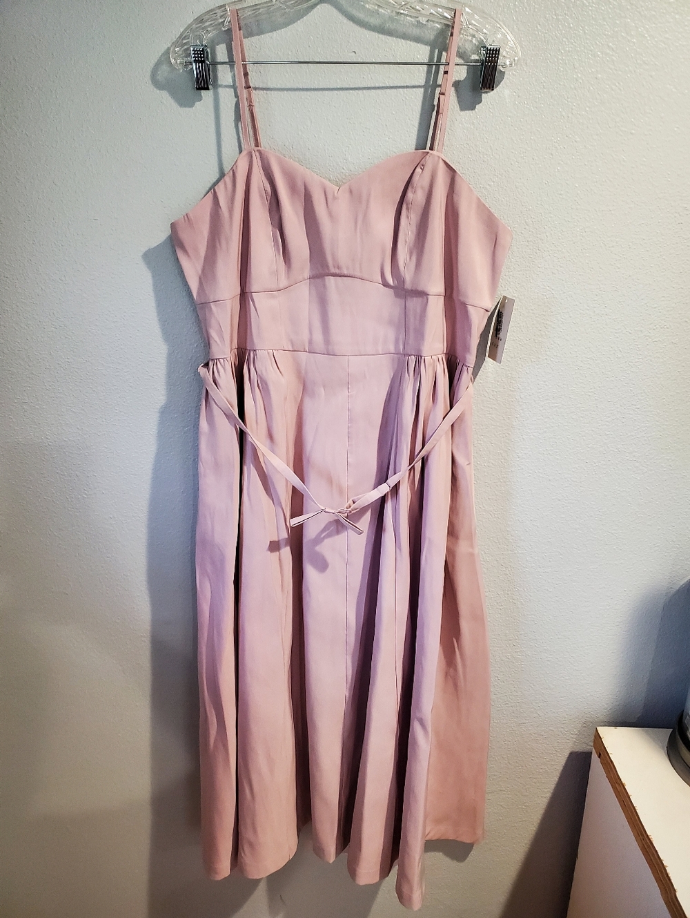 Women's Bow Belt Midi Dress - A New Day Pink XL - Picture 5 of 10